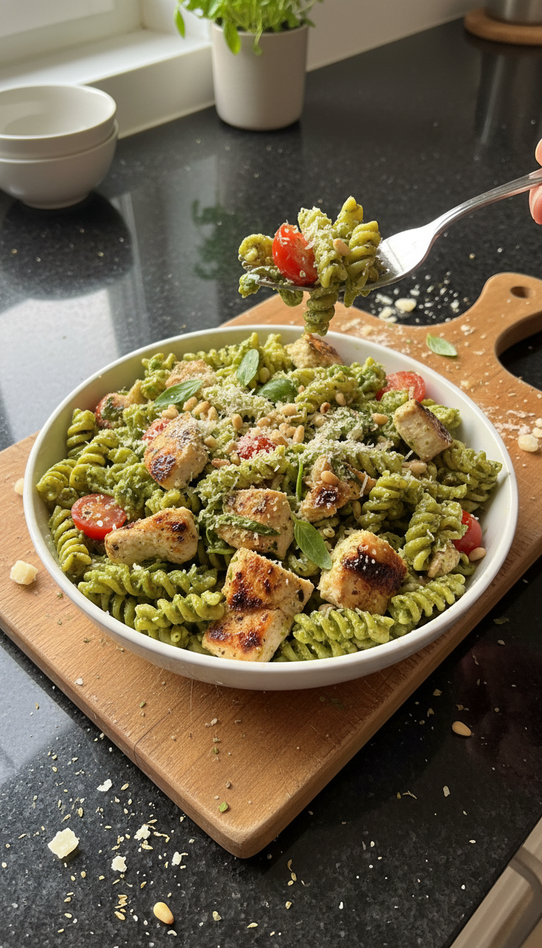 Pesto Hähnchen Pasta Salat​