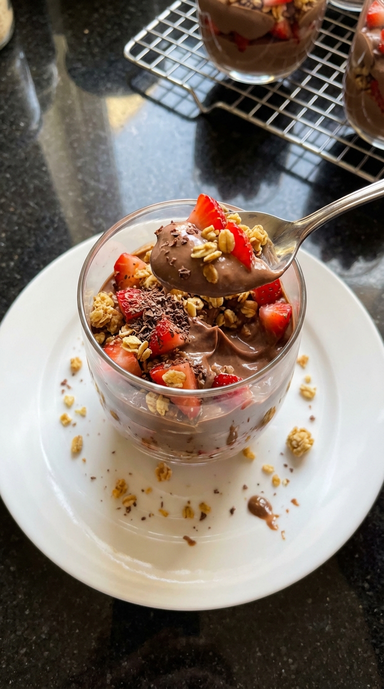 Schoko Erdbeer Joghurt Parfait
