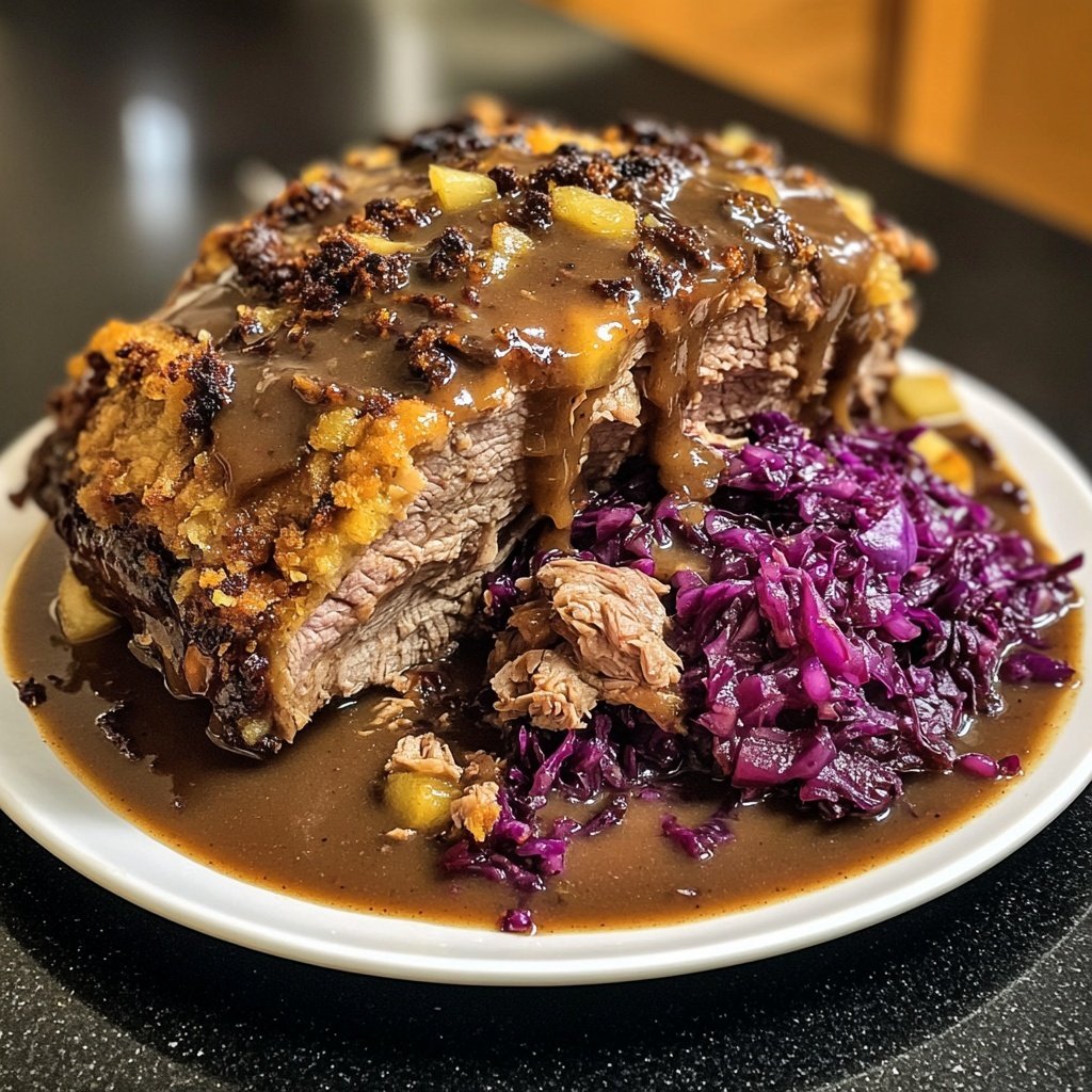 Knusprige Ente mit Apfelrotkohl