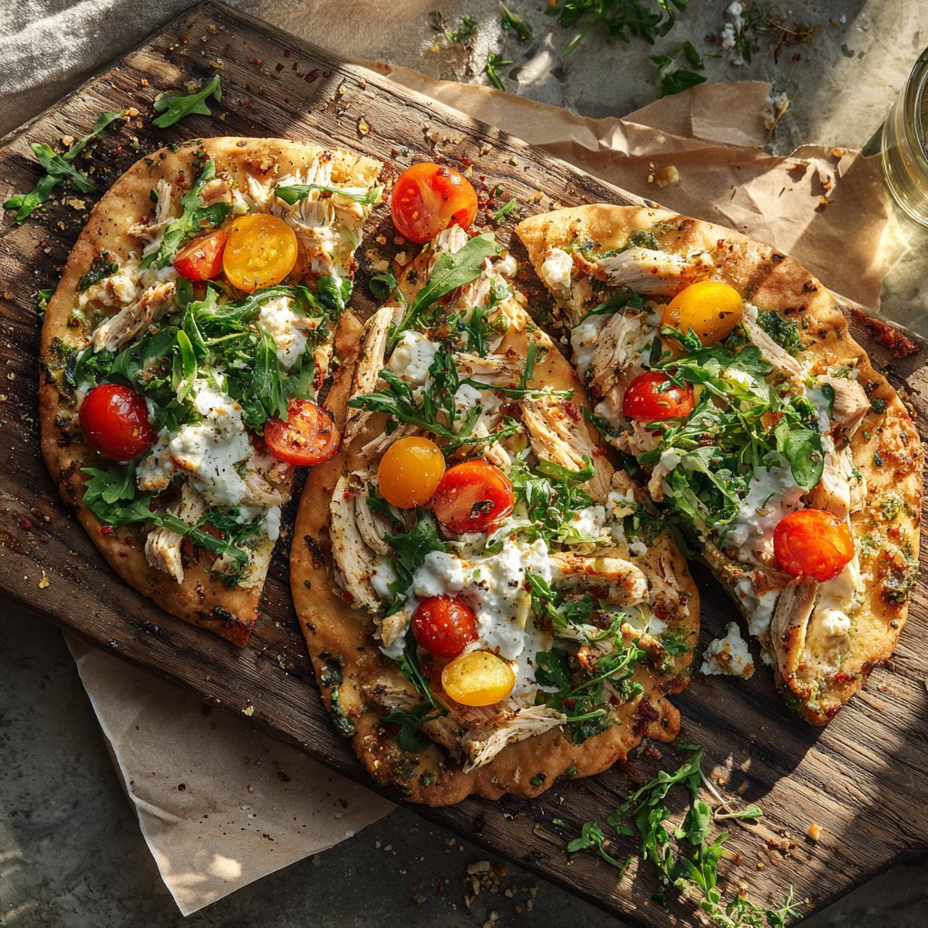 Frühlingskräuter-Puten-Fladenbrote