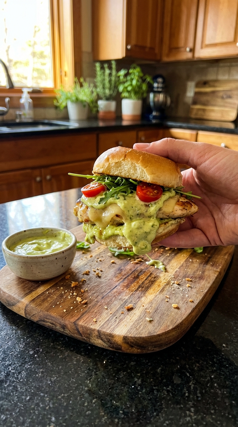 Avocado Aioli Hähnchen Slider
