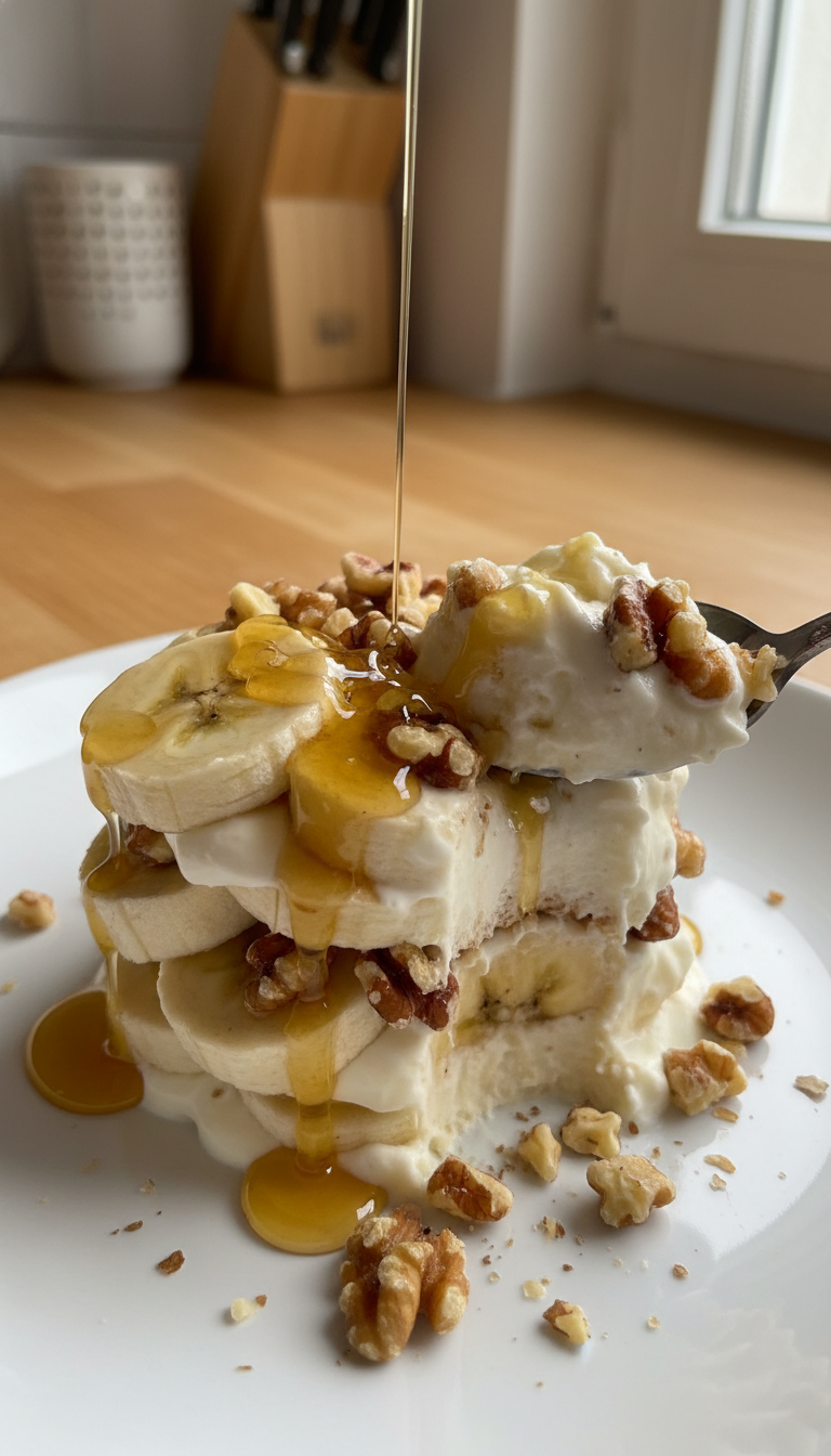 Bananen Nuss Frozen Joghurt Parfait​