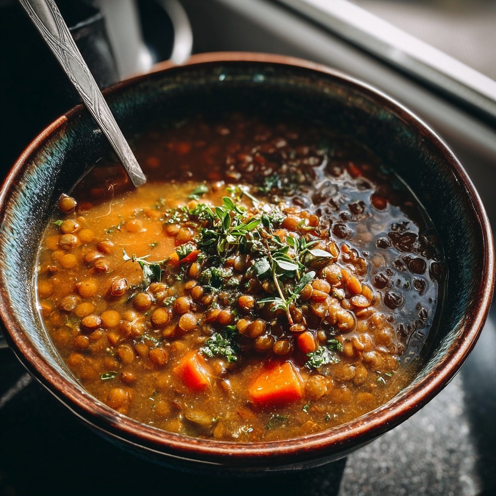 Italienische Linsensuppe mit frischen Kräutern