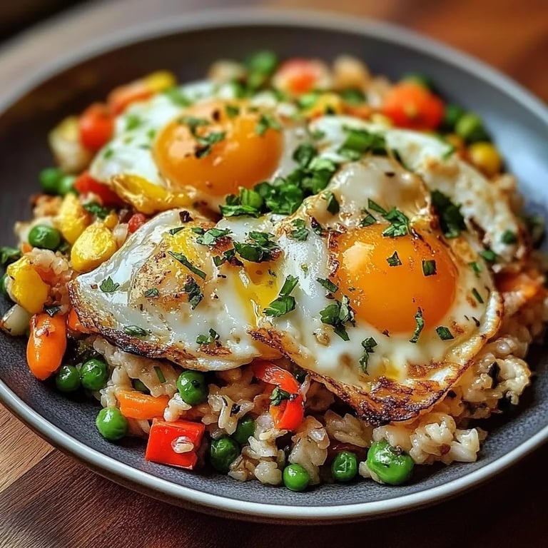 Gebratener Reis mit Gemüse und Ei