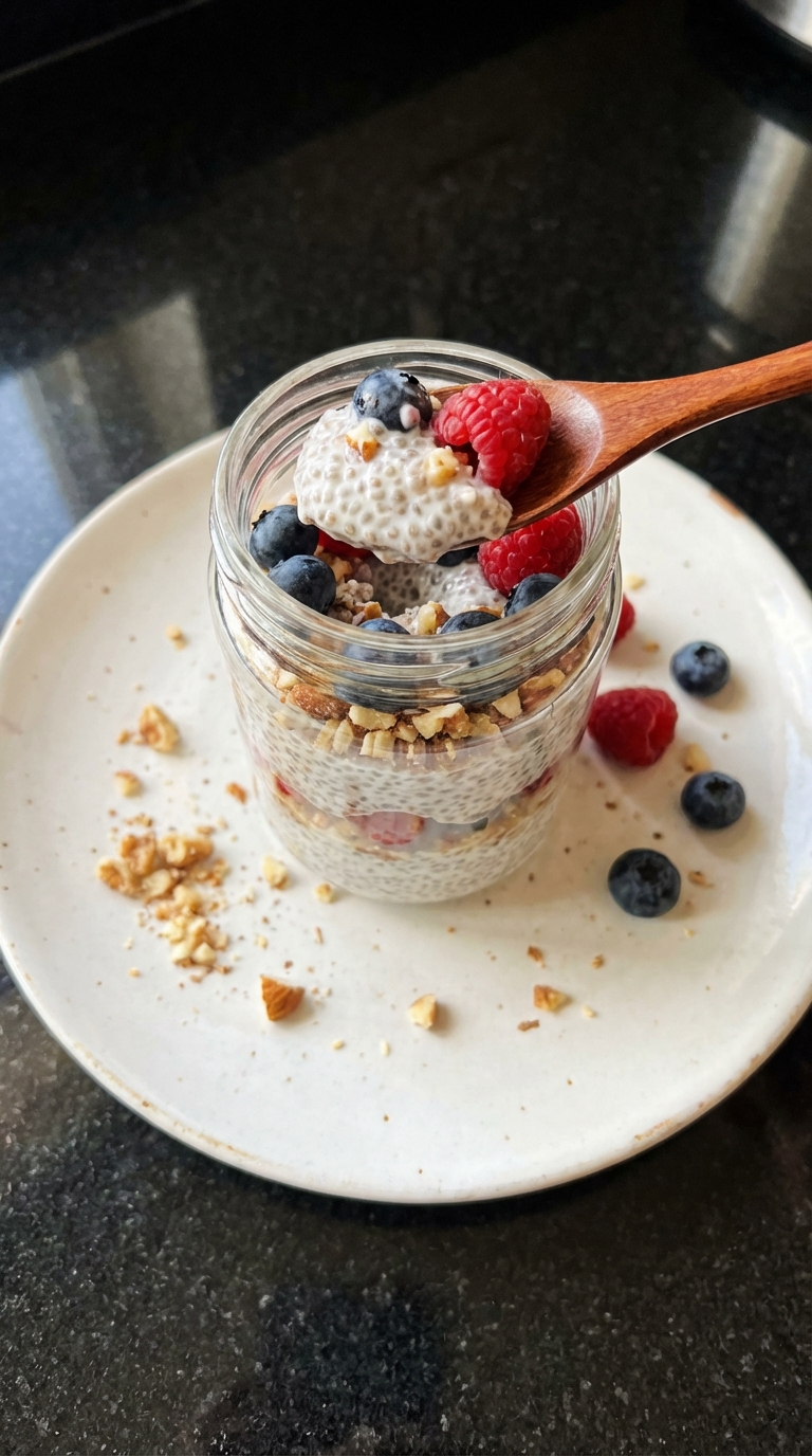 Keto Chia Pudding mit Nüssen