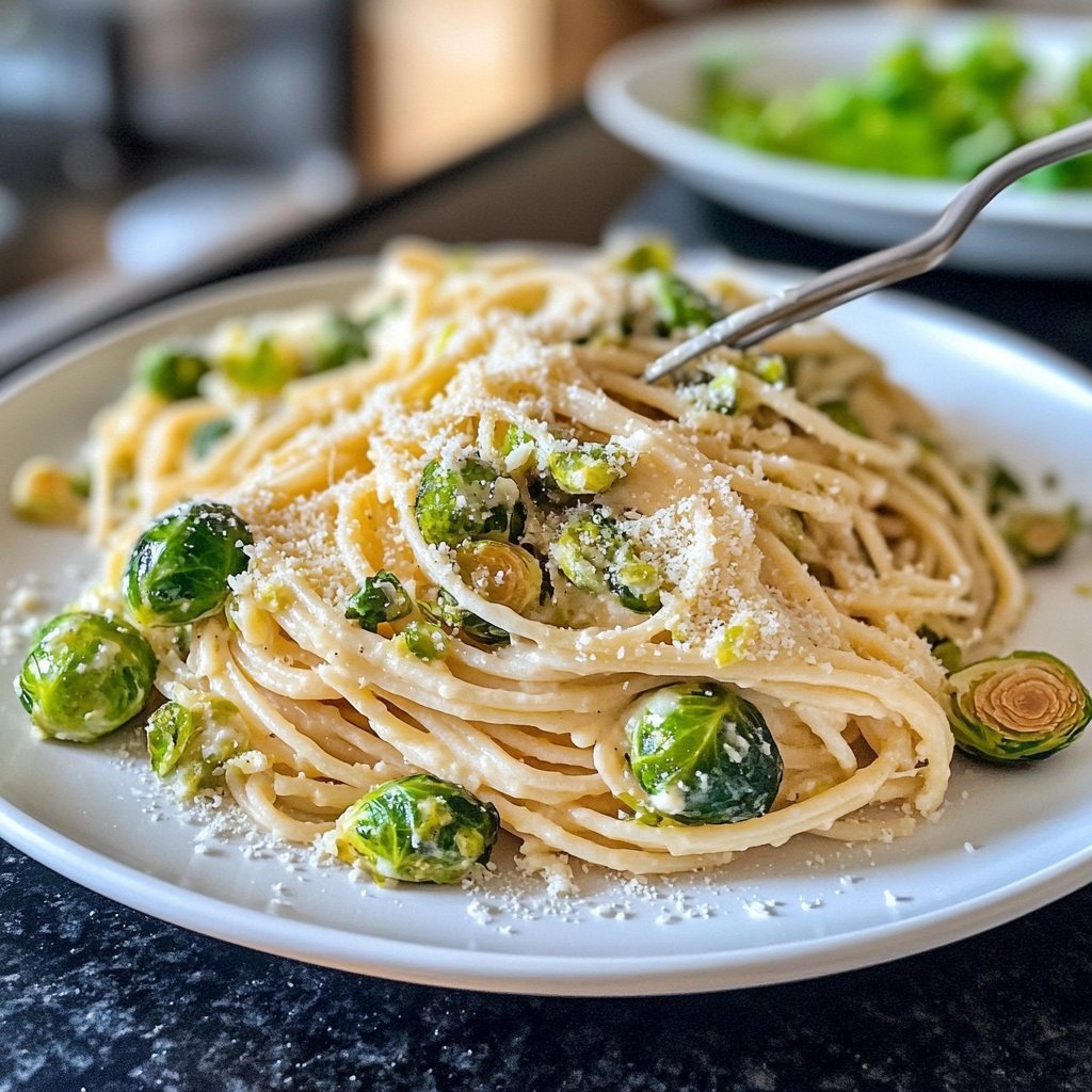 Spaghetti mit Rosenkohl