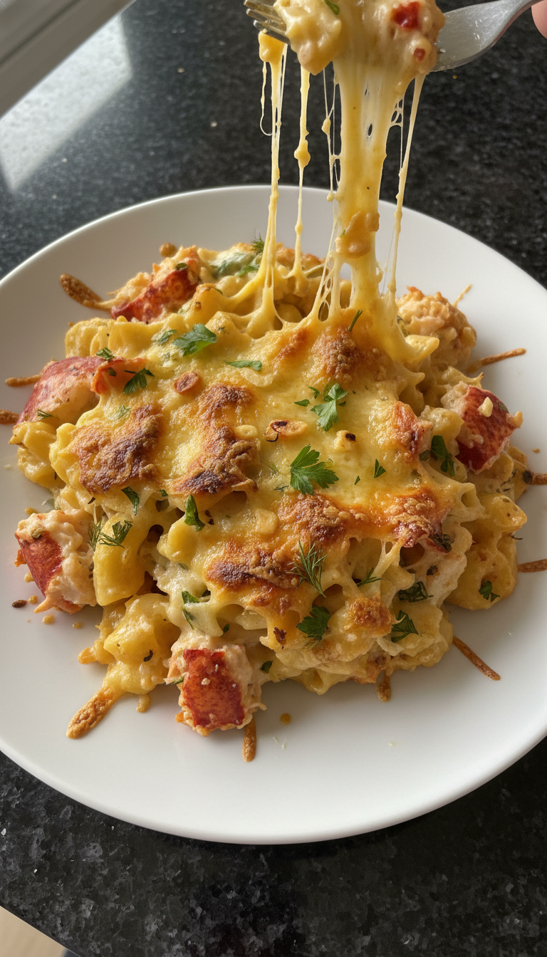 Herzhafter Hummer Pasta Auflauf