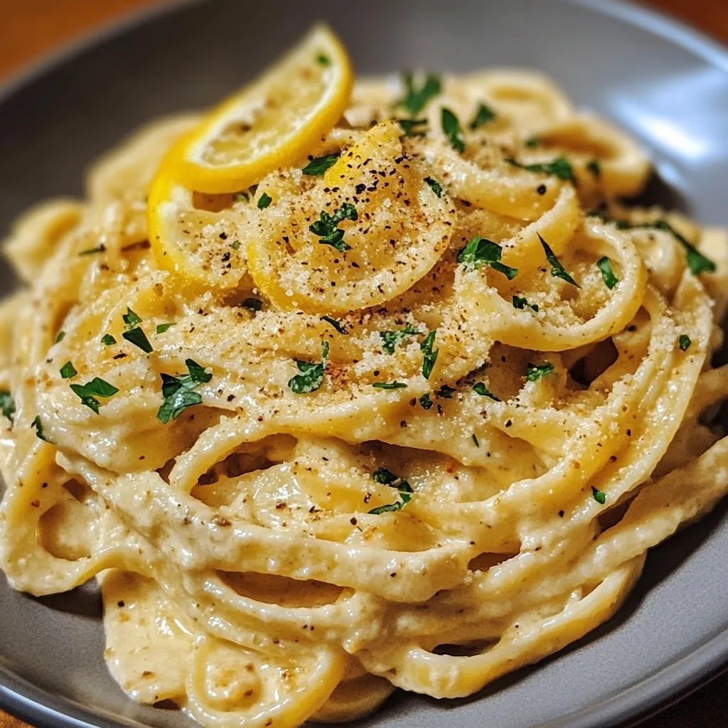 Zitronige Hummus Pasta