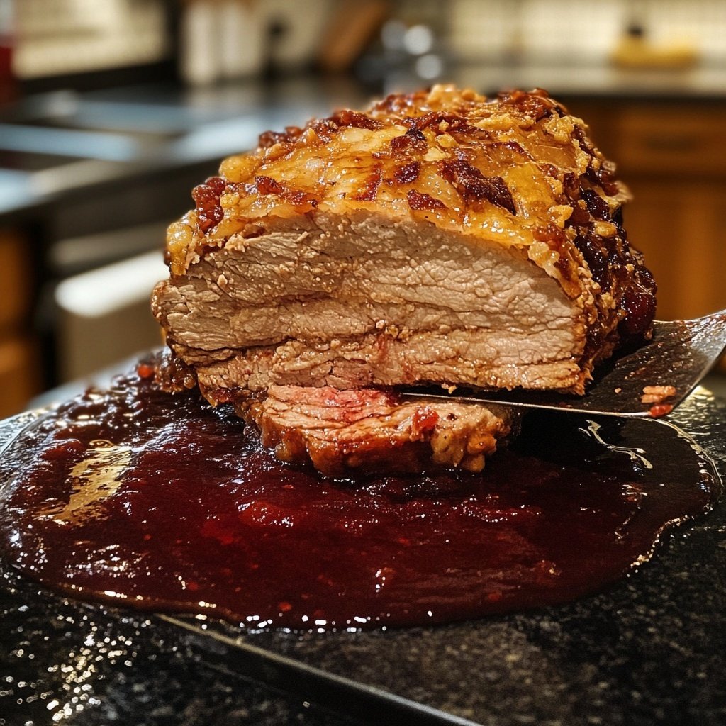 Weihnachtsbraten mit Rotweinsoß