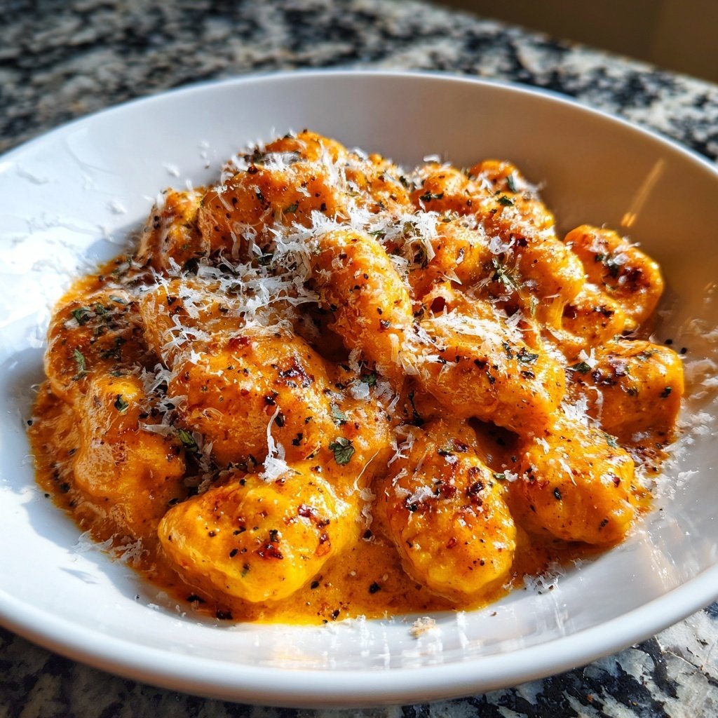 Vodka Sauce gebackenes Gnocchi cremig