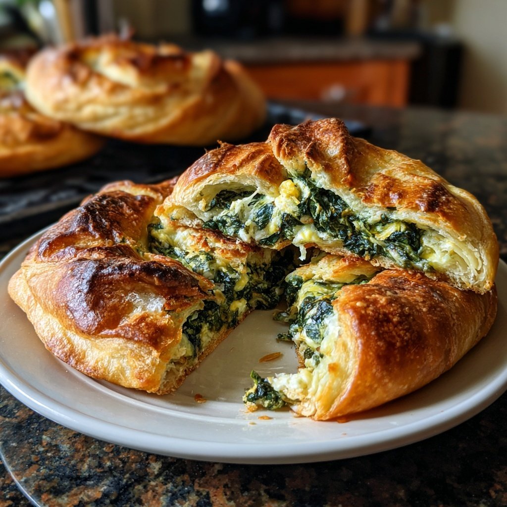 Spinat Brötchen Blätterteig