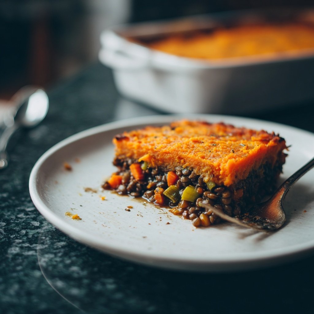 Veganes Shepherd's Pie mit Süßkartoffeln