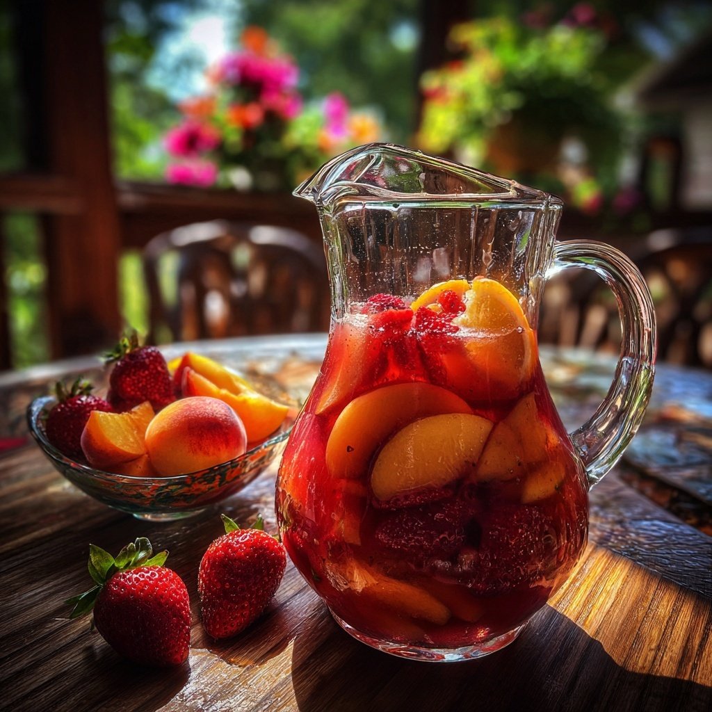 Erdbeer-Pfirsich-Sangria
