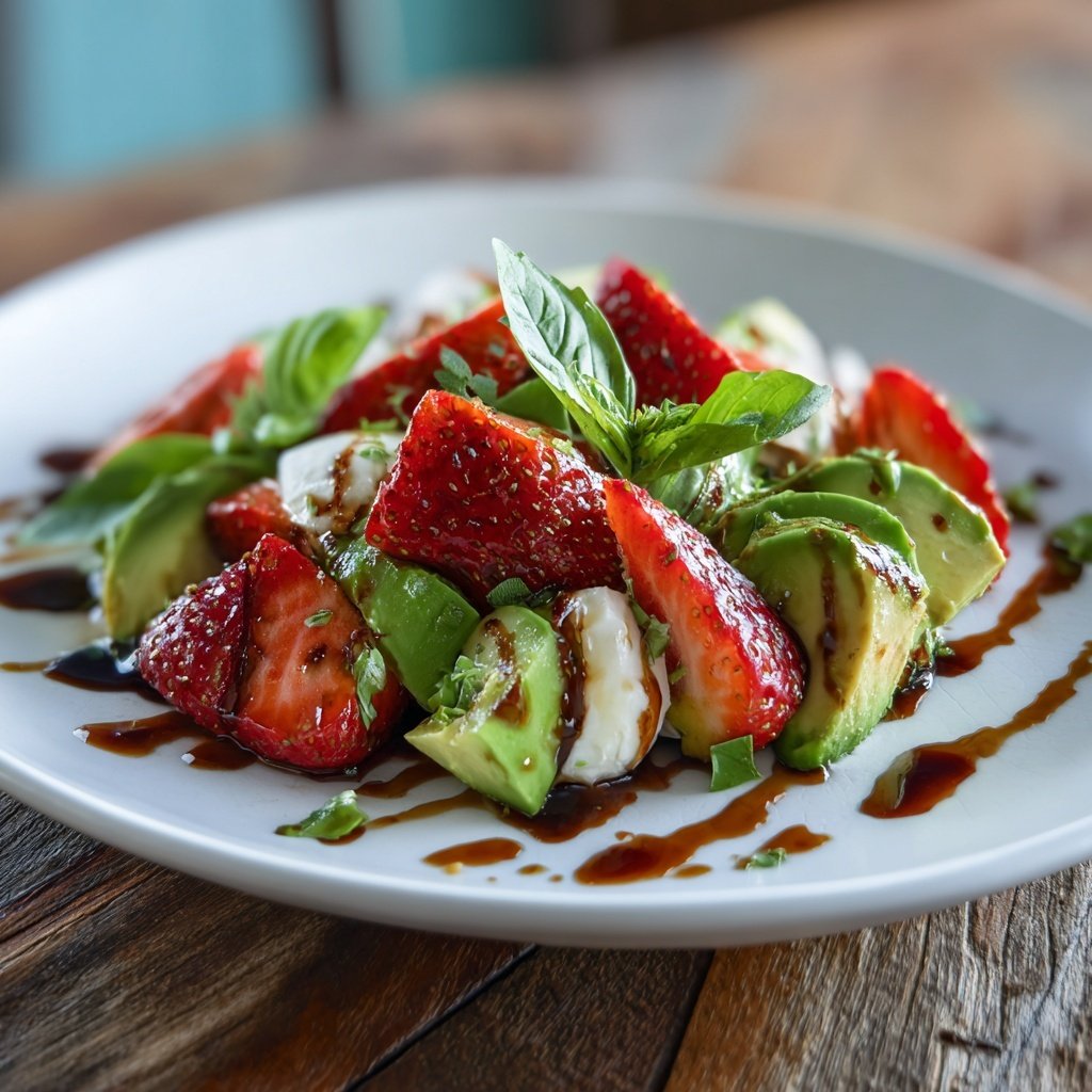 Erdbeer Avocado Caprese Salat