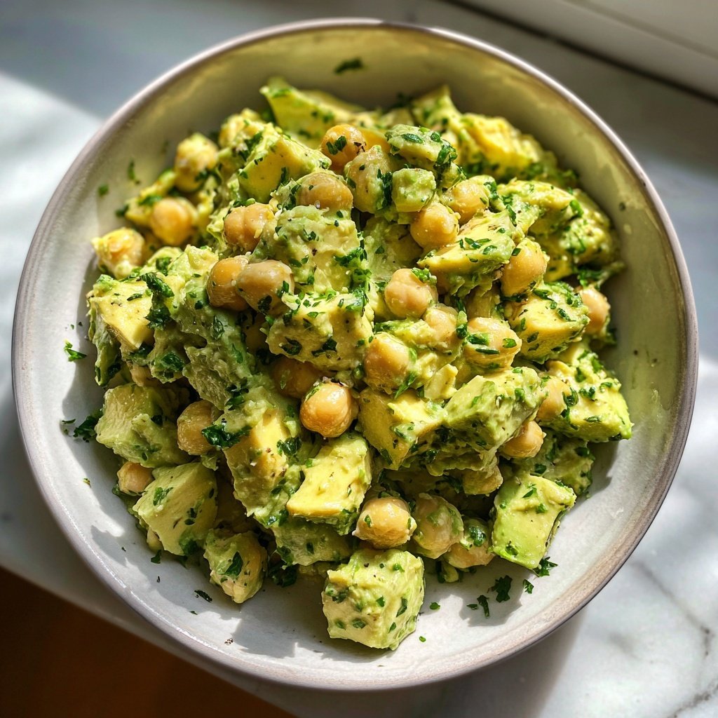 Cremiger Avocado Kichererbsen Salat