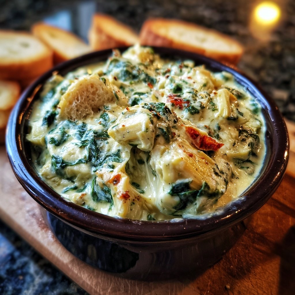 Spinat Artischocken Dip Cremig und Reichhaltig