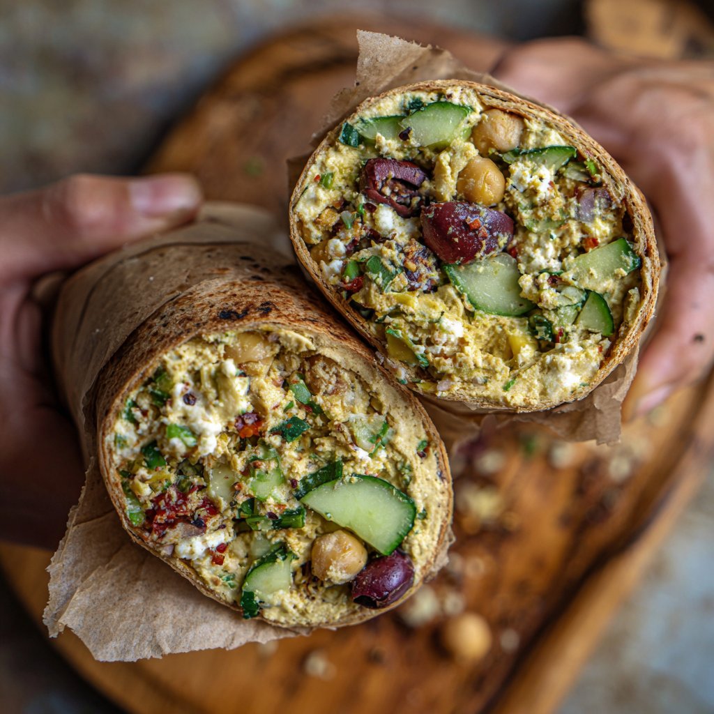 Mediterranean Cucumber & Chickpea Wrap