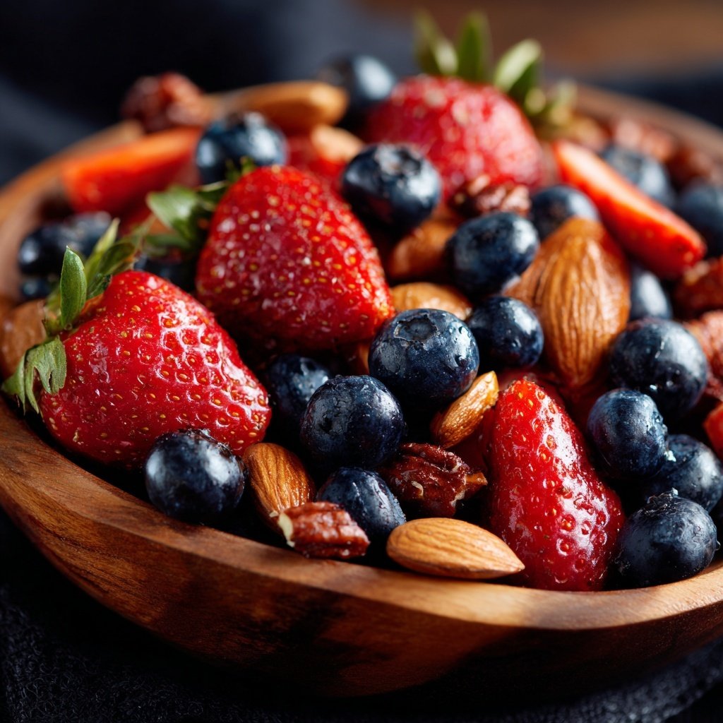 Frischer Obst- und Nuss-Teller