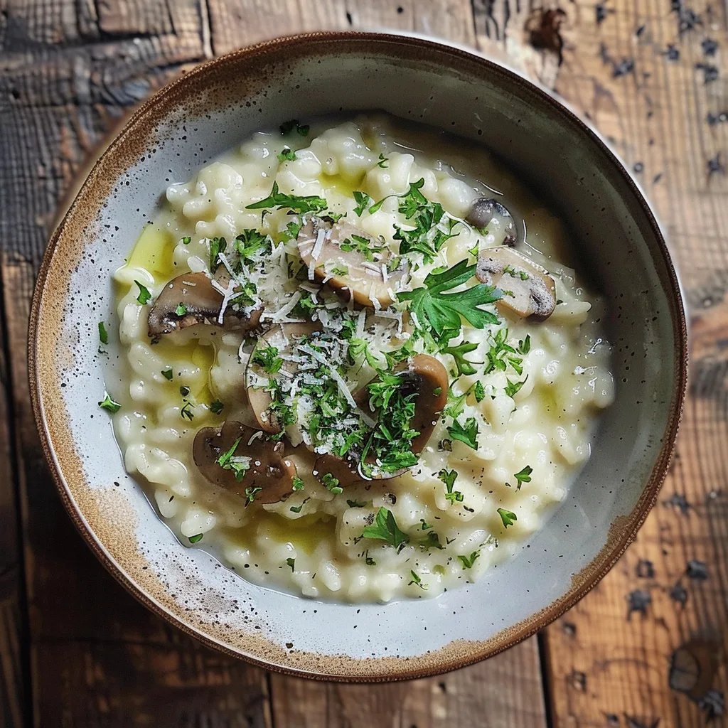 Cremiges Rosenkohl-Pilz-Risotto