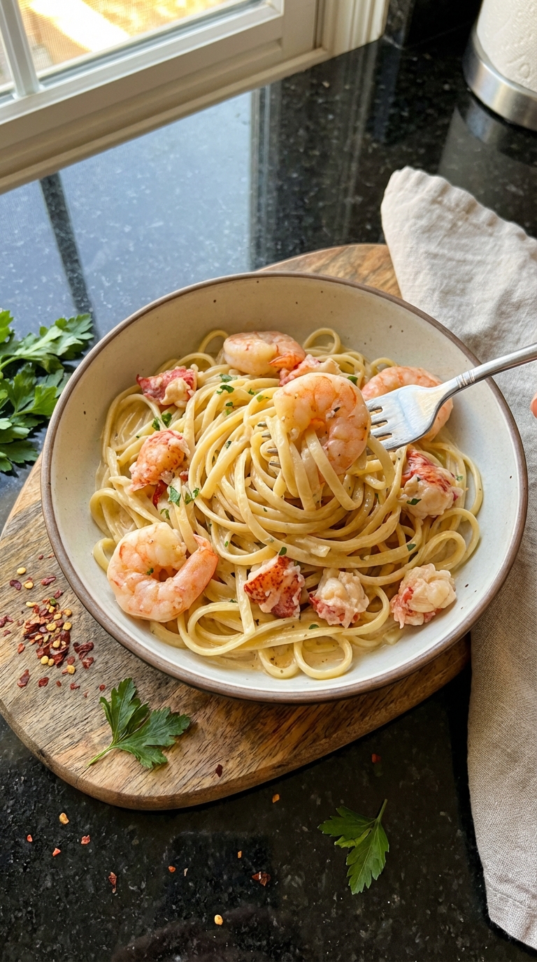 Garnelen und Hummer Pasta Schale​