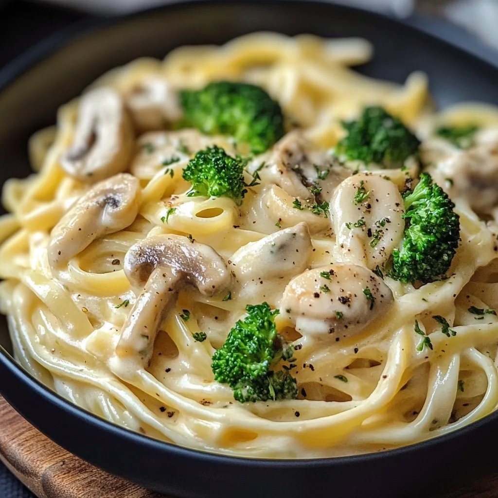 Cremige Hähnchen-Brokkoli-Pasta