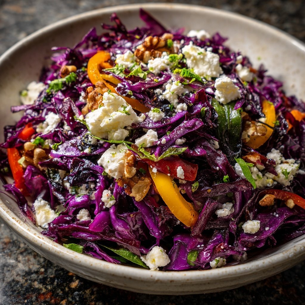 Rotkohl Salat mit Feta und Walnüssen - Klara & Ida
