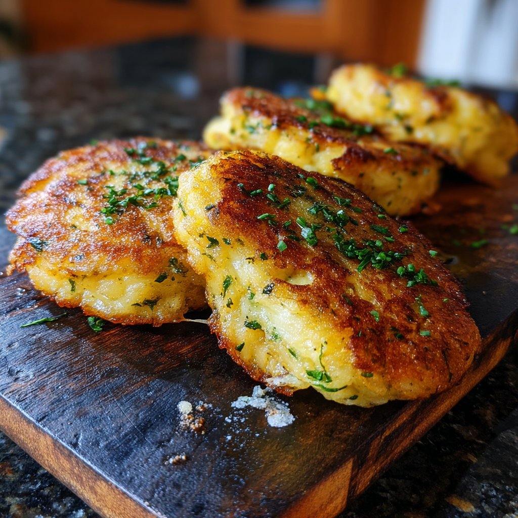 Knusprige Kartoffel Cheddar Puffer