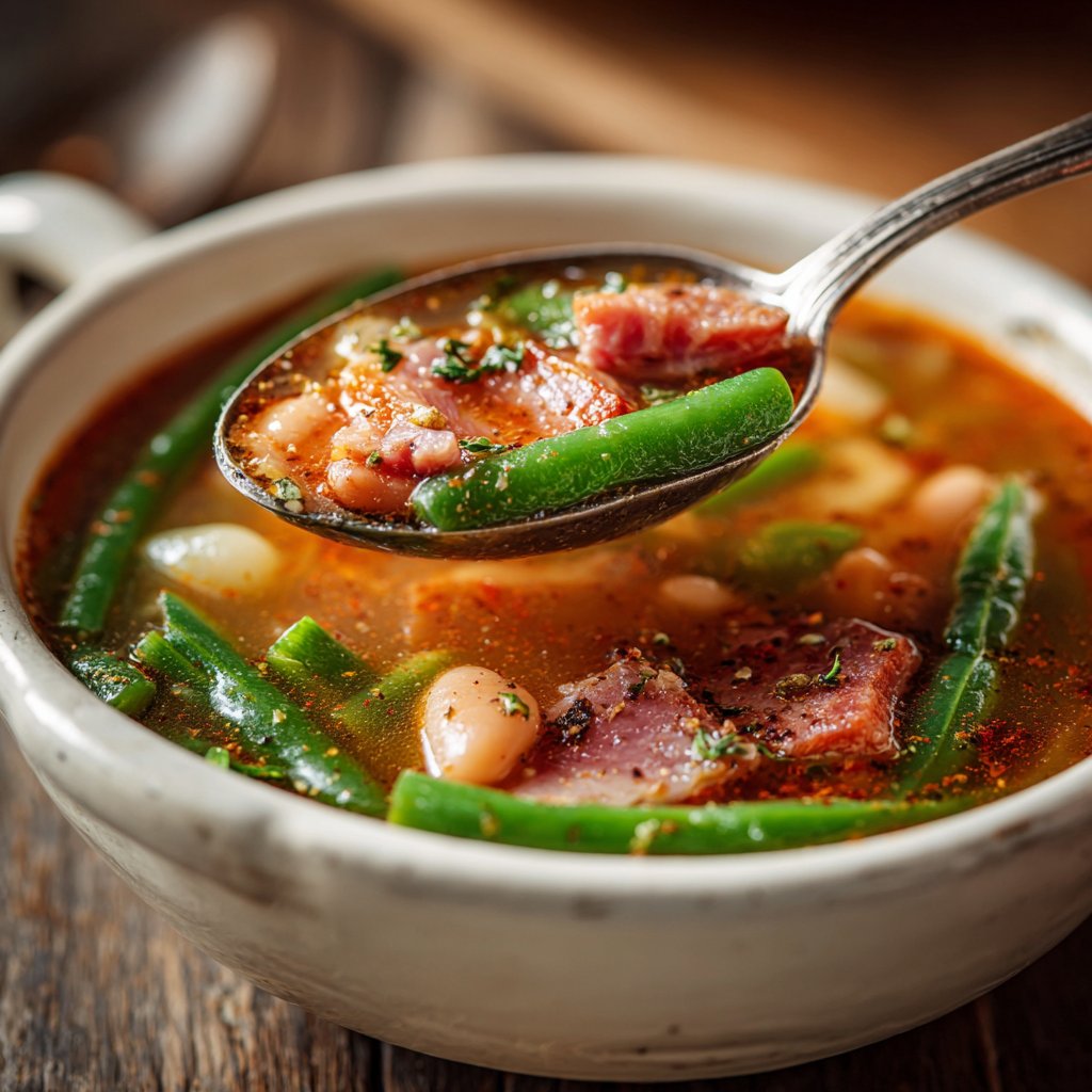Schinken-Bohnen-Suppe mit geräucherter Paprika