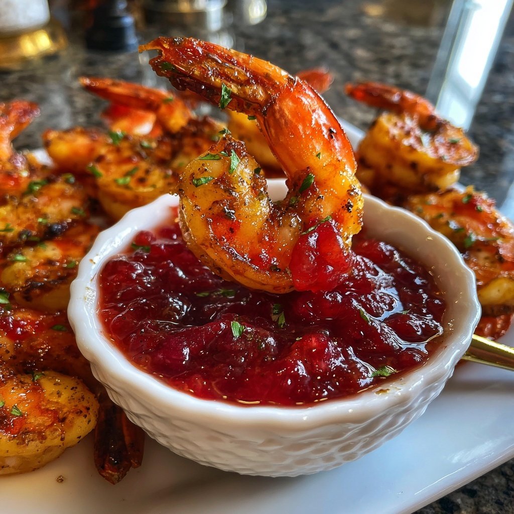 Geröstete Garnelen Preiselbeeren Cocktail Sauce