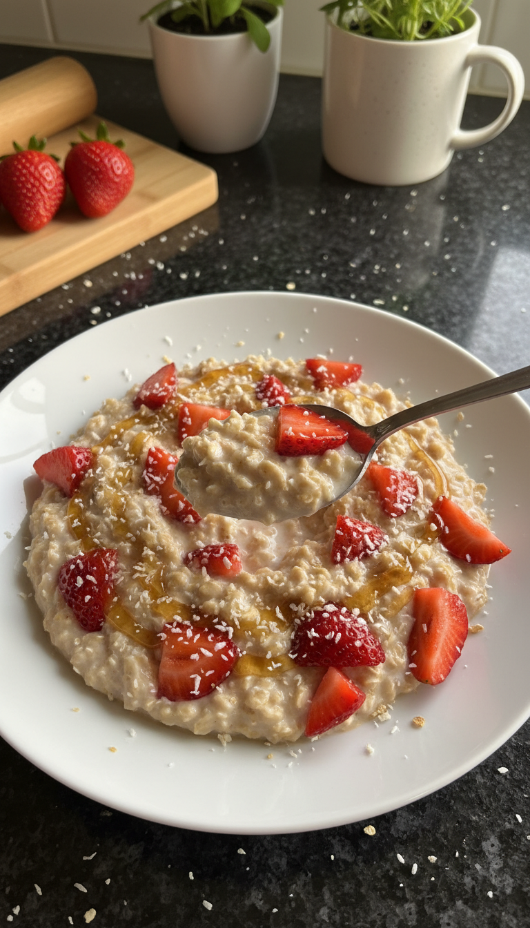Tropische Erdbeer Oats Köstlichkeit