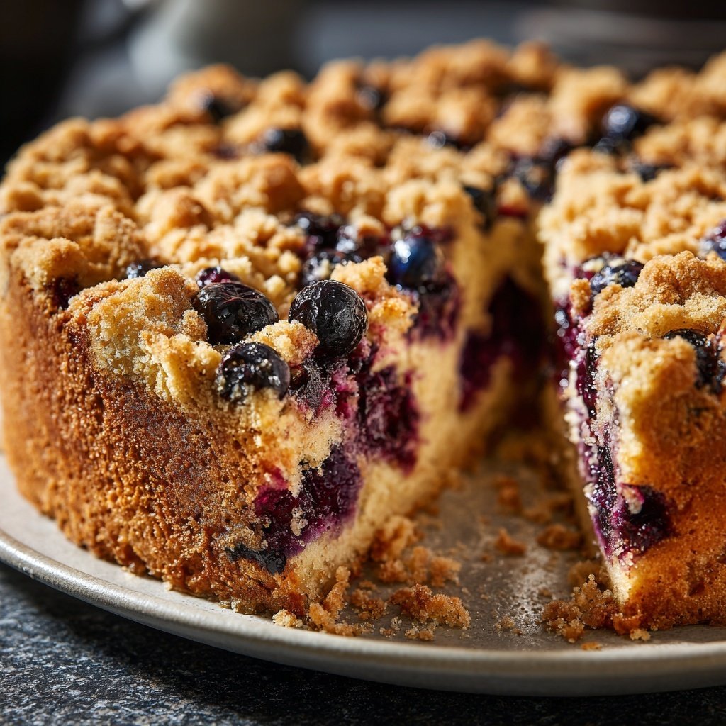 Zucchini Blaubeer Streuselkuchen