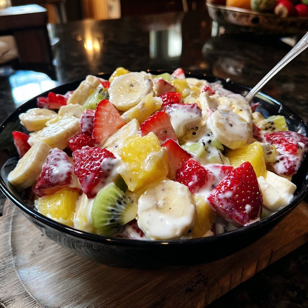 Gemischter Obstsalat mit Vanille