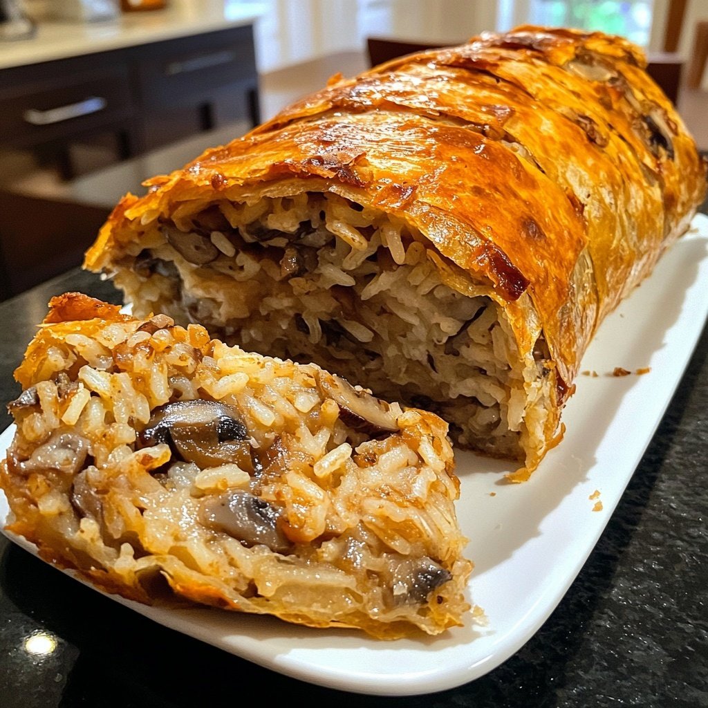 Rotkohl-Rouladen gefüllt mit Reis und Pilzen