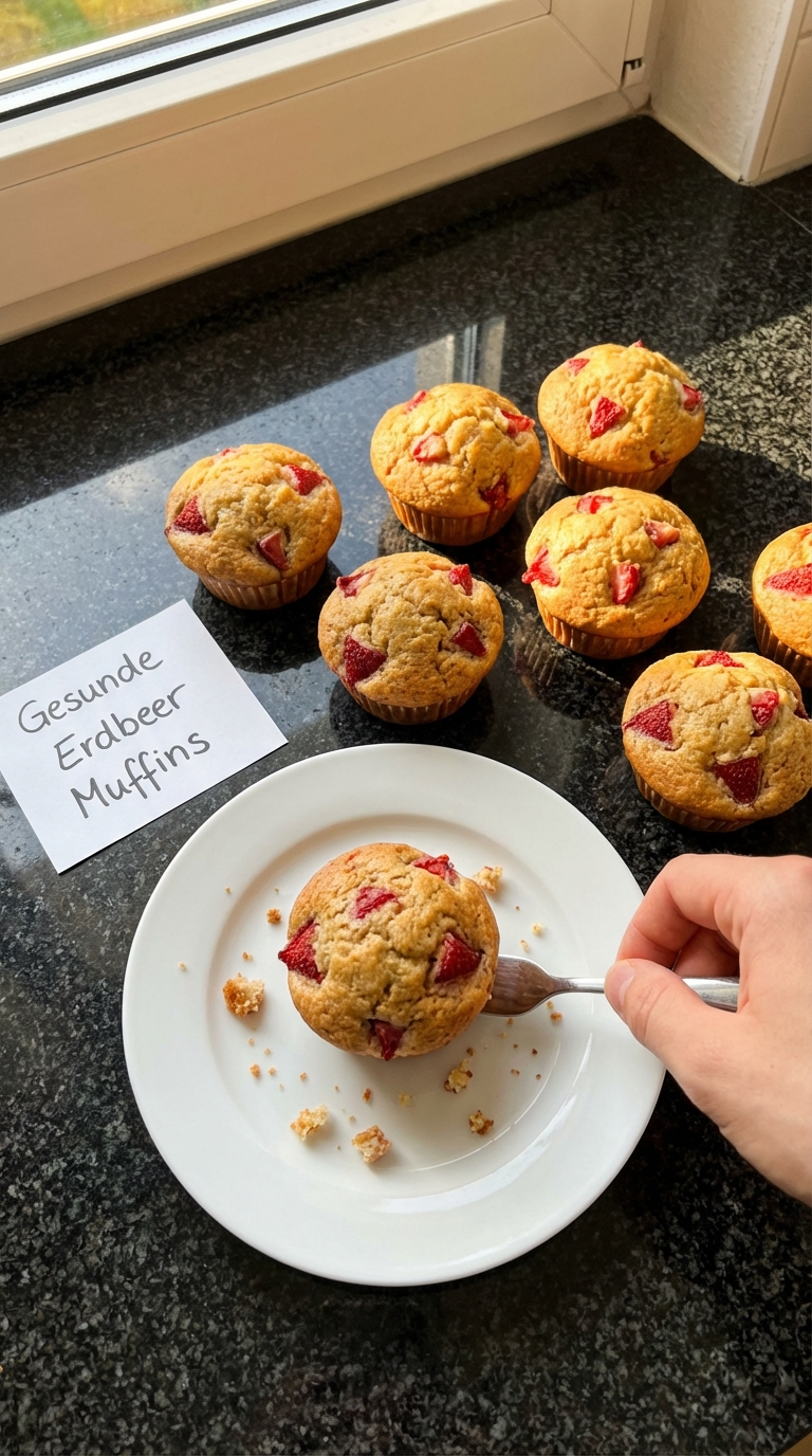 Gesunde Muffins mit Erdbeeren